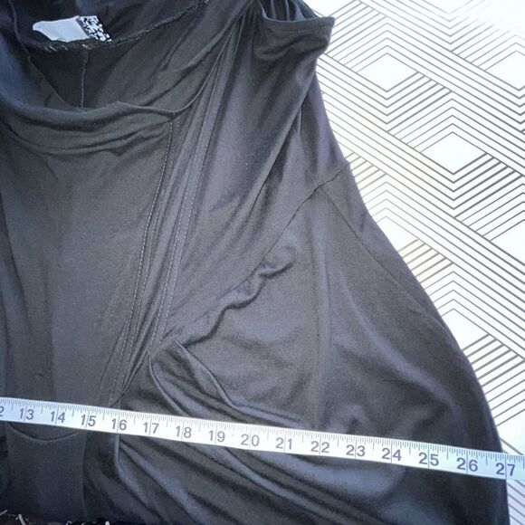 ASOS‎ Design Curve Dress Sz 20 Black Draped Crossover Neck Midi Tapered - Picture 13 of 14